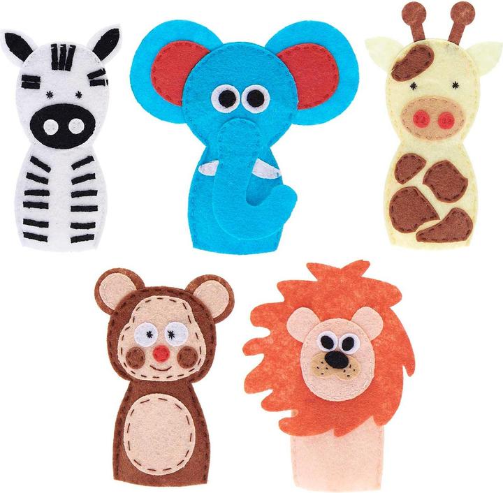 Image du produit Rico Design Kit de bricolage marionnettes à doigt "animaux