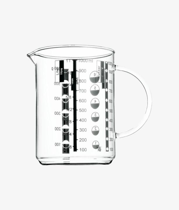Produktbild WMF Messbecher 1,0l Skalierung 4 Masseinheiten Gourmet hitzebeständiges Glas (1000 ml)