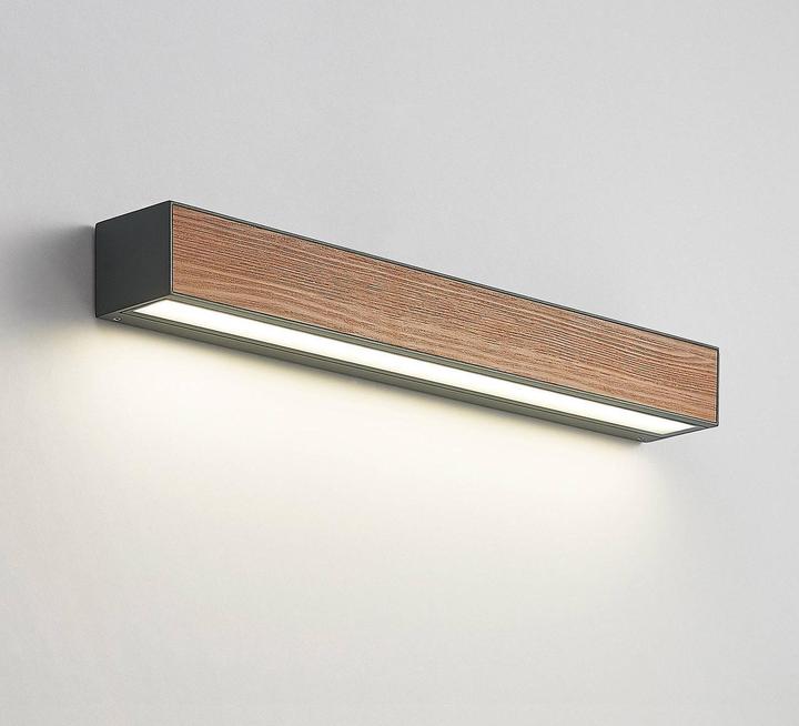 Image du produit Arcchio Lengo Applique murale LED CCT, 50cm, 1-fl. bois (1175 lm, IP65)