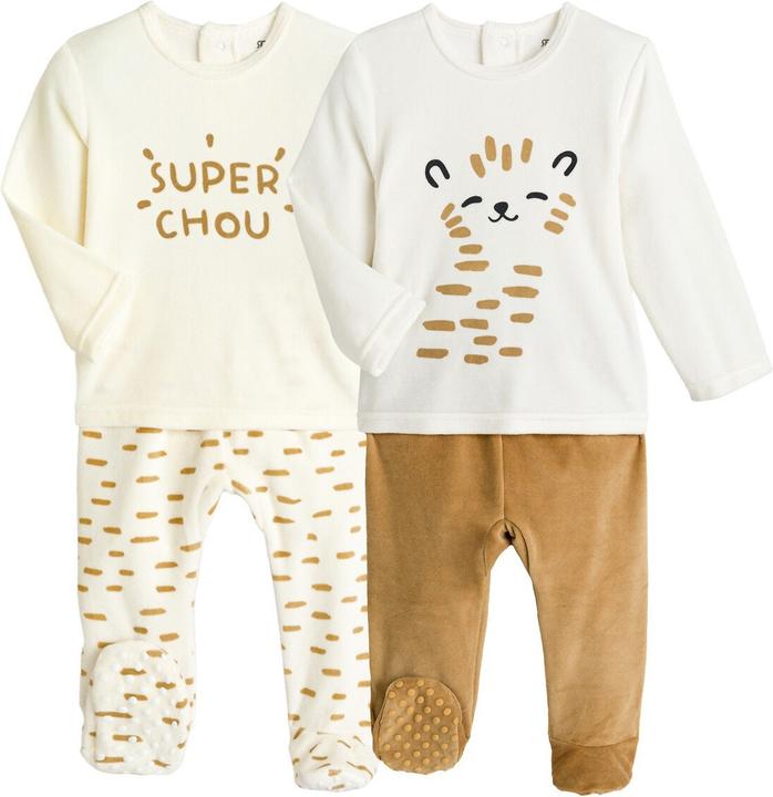 La Redoute Collections 2er-Pack Pyjamasaus Samt