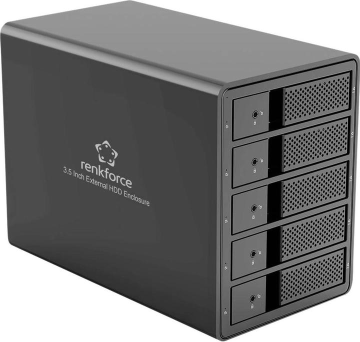 Produktbild Renkforce RF-6647600 8.9 cm (3.5 Zoll) Festplattengehäuse 5 Bay 3.5 Zoll USB-A ( (3.5")