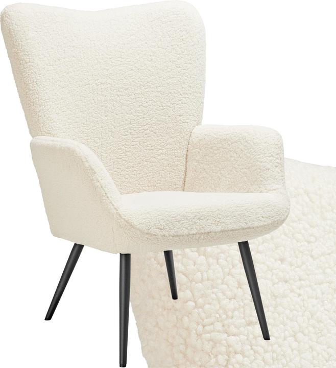 Bouclé cream, Black