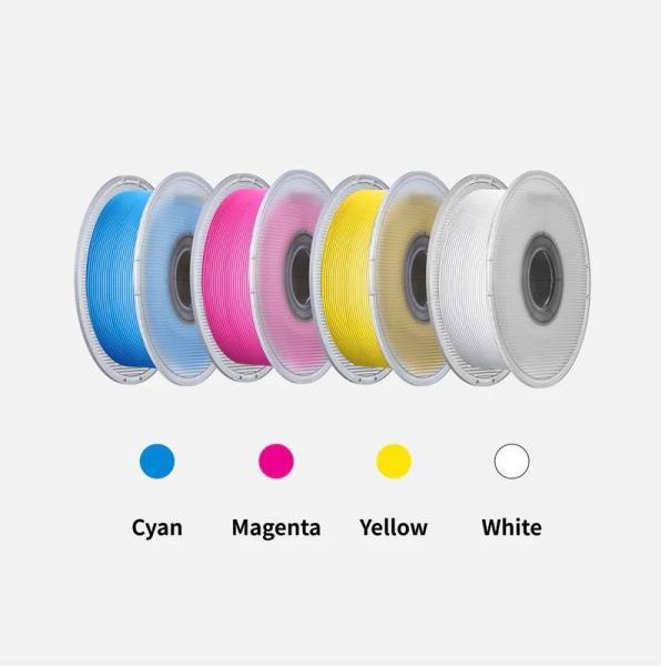 Produktbild Bambu Lab PLA Basic (PLA, 1.75 mm, 1000 g, Pink, Gelb, Blau, Weiss)