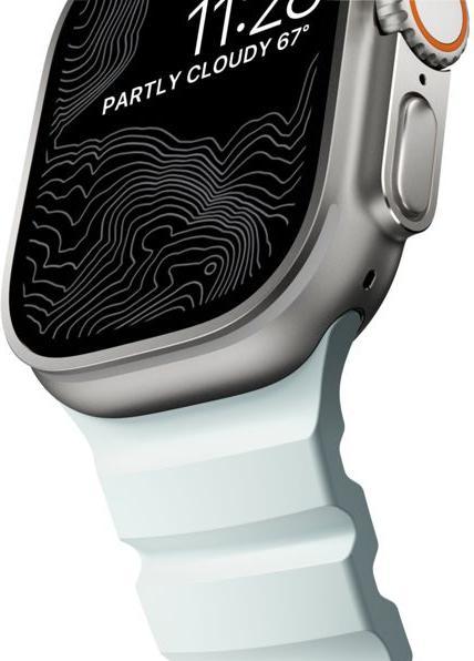 Actual product image Nomad Rocky Point Band 46/49mm Icy Blue Glow Connector Natural (Compression moulded fluororubber (FKM))