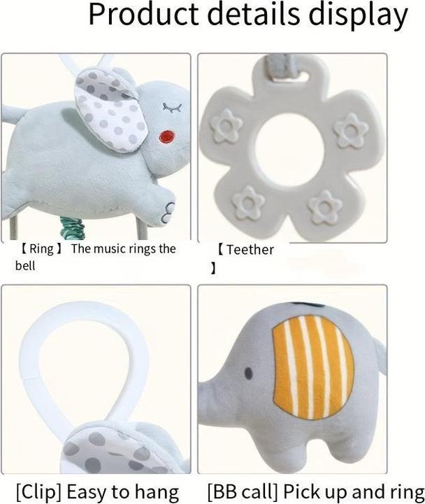 Image du produit Activity Board Remorque de landau pour bébé, jouet musical à tirer pour bébé, remorque de landau pour lit d'enfant