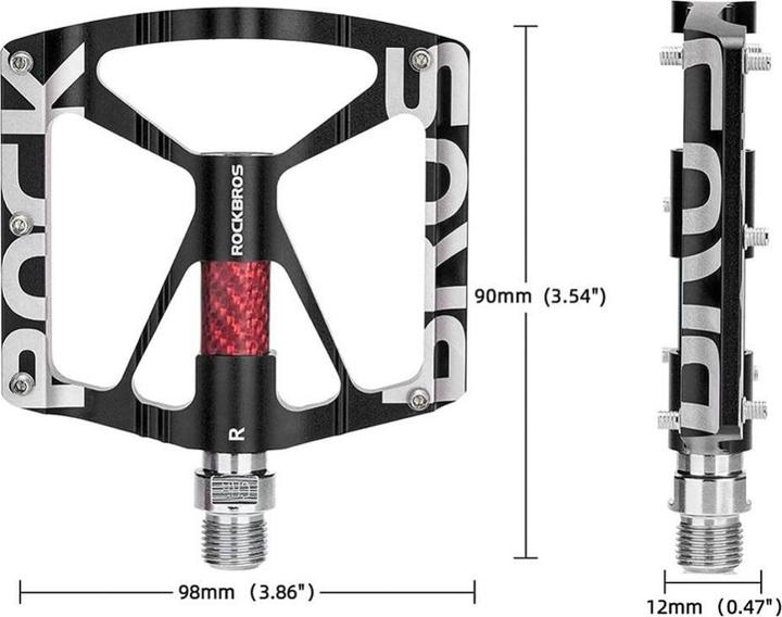 Actual product image Rockbros 37213071001 Aluminium Alloy Bicycle Pedal Set - Black