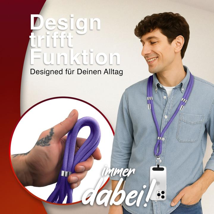 Actual product image Nalia HoldMe Lanyard Handykette – Universal Trageband für Smartphones - Verstellbar, Soft & Elastisch