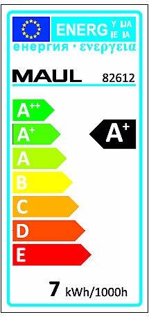 Energie-Label Maul LED-Lupenleuchte MAULiris, dimmbar, 470 Lumen, 7 W, schwarz (470 lm)
