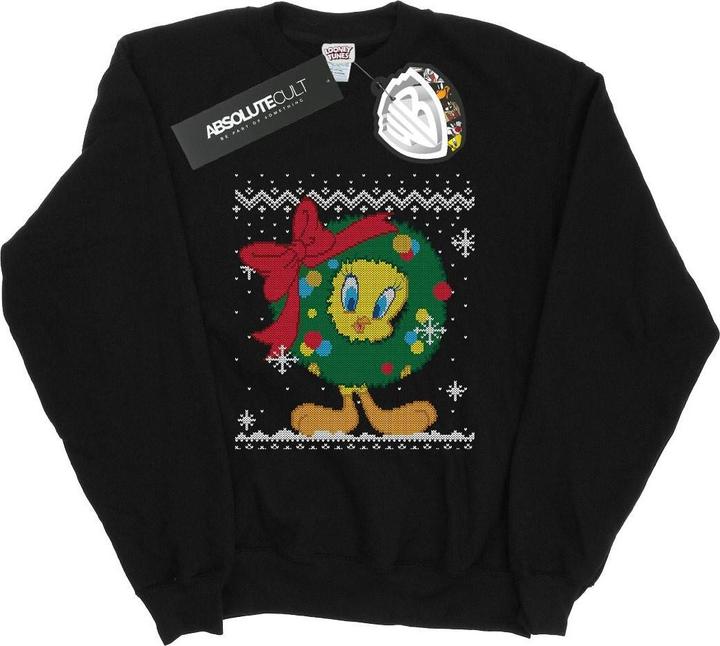 Actual product image Looney Tunes Mens Tweety Pie Christmas Fair Isle Sweatshirt (XXL)