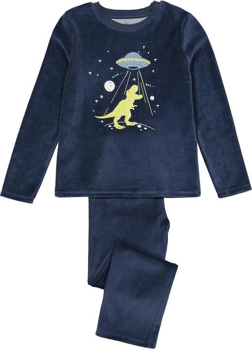 La Redoute Collections Samtpyjama mit nachtleuchtendem Motiv