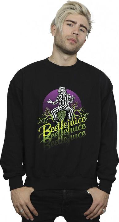 Actual product image Beetlejuice Mens Purple Circle Cotton Sweatshirt (M)