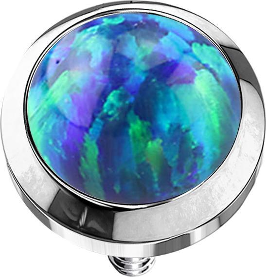 Produktbild Star Piercing Dermal Anchor silber mit Opal blau (Titan G23, ohne Messing)