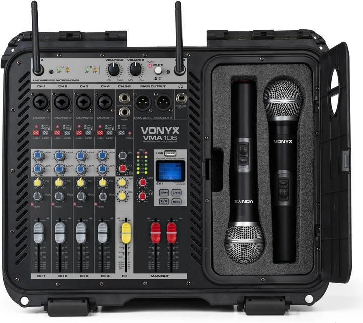 Immagine prodotto Vonyx Consolle di mixaggio VMA106, design: Custodia rigida, ingressi stereo: 2