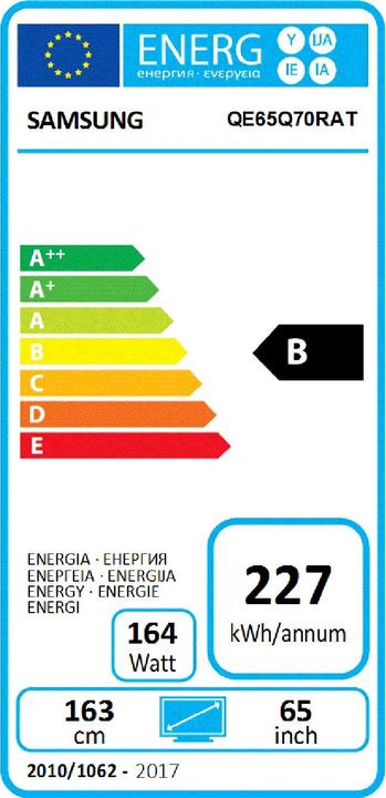 Energie-Label Samsung QE65Q70R (65", QLED, 4K, 2019)