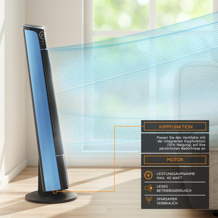 Immagine prodotto Brandson Ventilatore a torre, telecomando, inclinabile di 10°, oscillazione, 4 modalità, ventilatore a (52 dB)