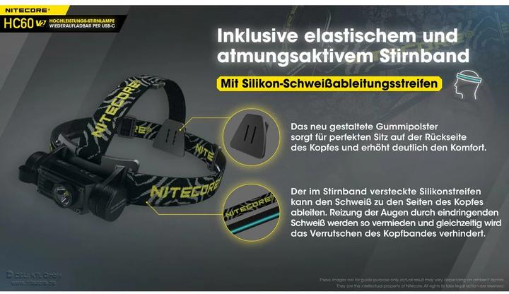 Immagine prodotto Nitecore HC60 V2 - 1200 lumen, inclusa batteria ricaricabile (1200 lm)