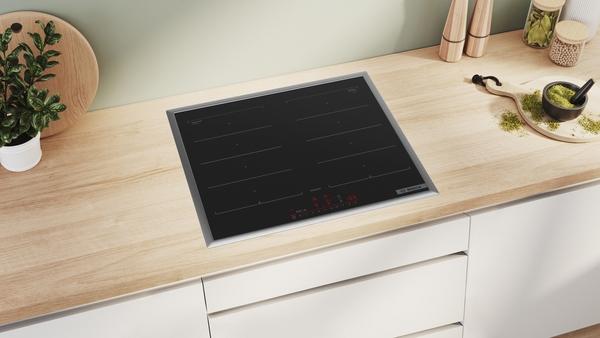Immagine prodotto Bosch Hausgeräte Bosch Serie 6, Piano cottura a induzione, 60 cm, Nero, Con cornice sul piano, PXX645HC1M