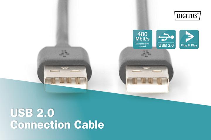 Immagine prodotto Digitus Cavo di collegamento USB2.0, 1 m (1 m, USB 2.0)
