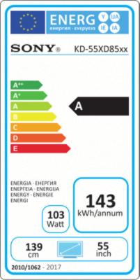 Energy Label Sony Kd-55xd8505 (55", LCD, 4K)