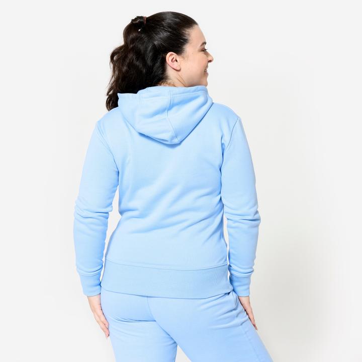 Image du produit Domyos Sweat à capuche en coton femme, bleu clair (XXL)