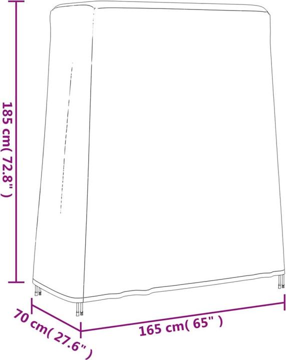 Immagine prodotto VidaXL Copertura per tavolo da ping pong nera 165x70x185 cm