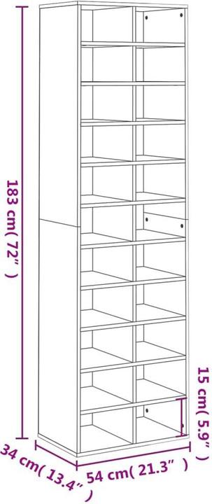 Produktbild VidaXL Gianna (54 x 34 x 183 cm)