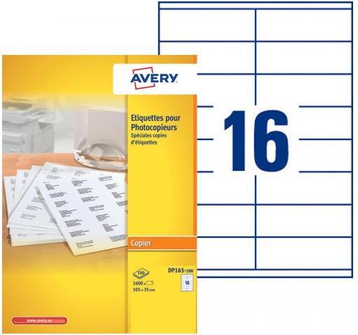 Produktbild Avery Dennison Etiquette pour photocopieur, 105 x 35 mm, blanc