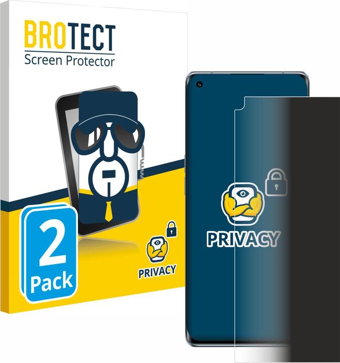 Productafbeelding BROTECT Anti-spionnetje privacyfolie Beschermfolie tegen blauw licht (2 Stuk, Oppo Reno 6 Pro)