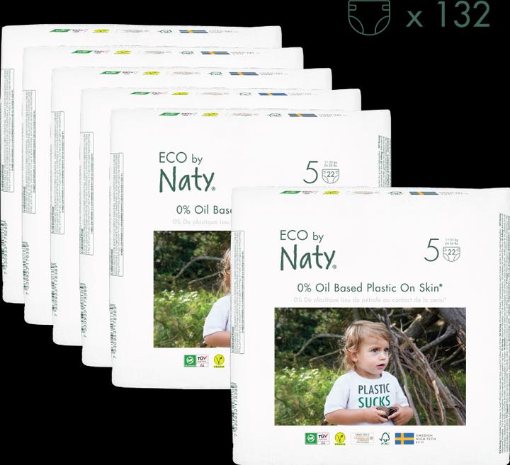 Image du produit Naty Couche bio (Taille 5, Pack mensuel, 132 pièce(s))