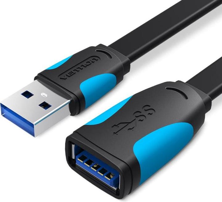 Actual product image Vention Flat rate USB 3.0 extender VAS-A13-B200 2m Black (2 m, USB 2.0)