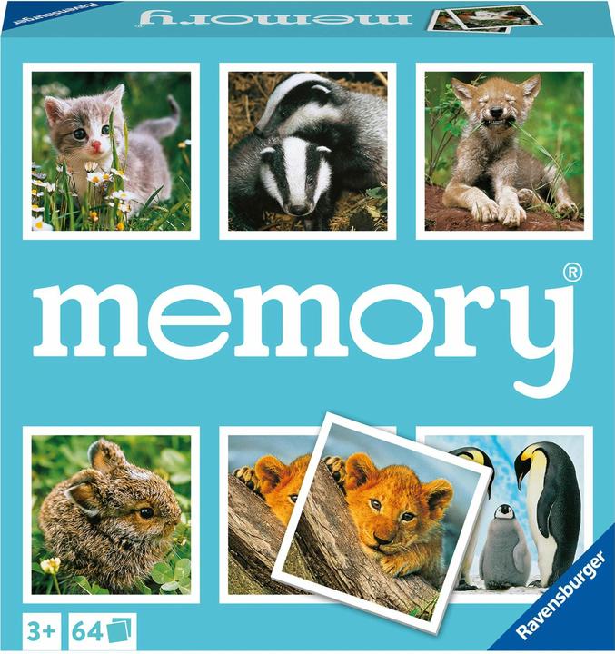 Produktbild Ravensburger Memory Tierkinder (Deutsch, Französisch, Englisch, Italienisch, Portugiesisch, Niederländisch, Norwegisch)