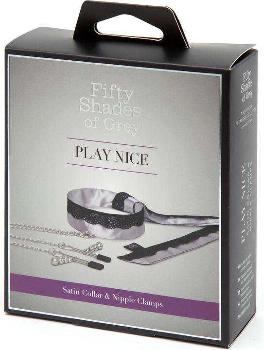 Image du produit Fifty Shades of Grey Play Nice Collier en satin et dentelle & Pinces à tétons - Noir