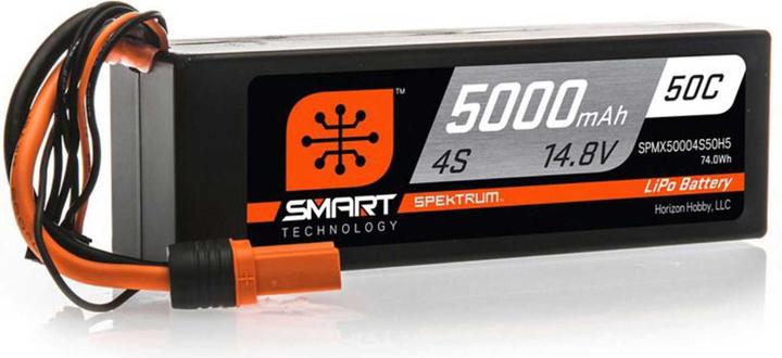 Image du produit Spektrum 5000mAh 4S 14.8V 50C Smart LiPo Hardcase IC5 (14.80 V, 5000 mAh)