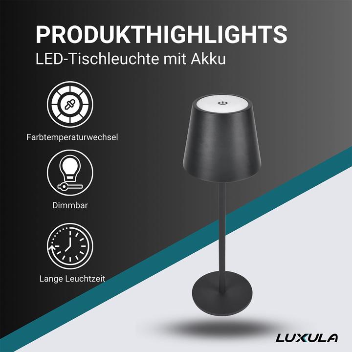 Produktbild Luxula LED-Akku-Tischleuchte LX700160 (200 lm)