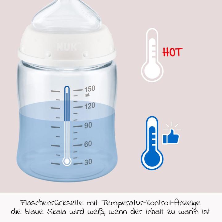Actual product image NUK Disney Winnie the Pooh First Choice Baby Bottle Temperature Control, 150ml, 6-18 months, ros... (150 ml)