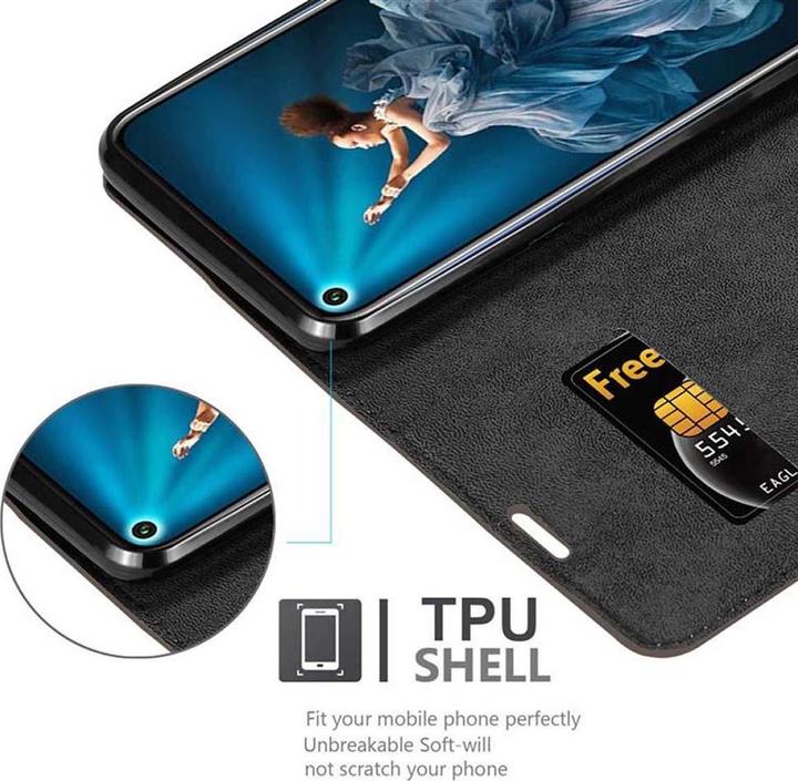 Actual product image Cadorabo Book Invisible Magnet Cover (Huawei Nova 5T, TCL 20S, K20)