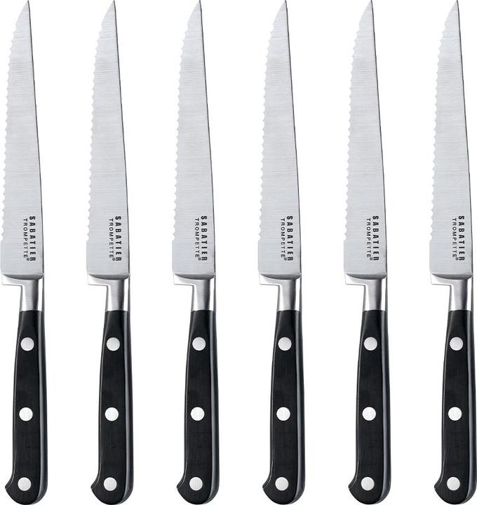 Produktbild Richardson Sheffield SABATIER TROMPETTE Steakmesser Set 6-teilig schwarz, für 6 Personen (6 Stück, Messer)