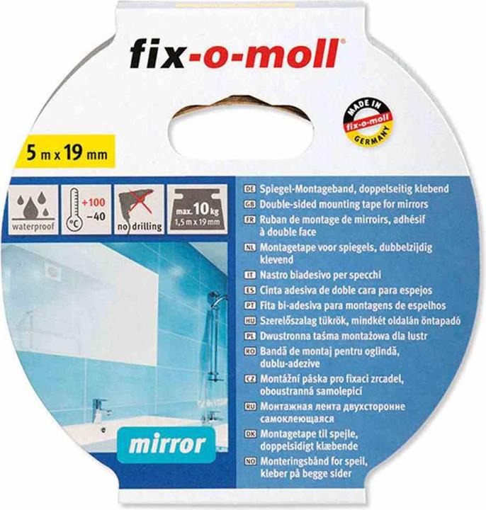 Actual product image Fix-o-moll Mirror mounting tape white 5 m x 19 mm (19 mm)