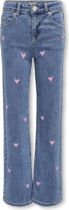 Only Kogjuicy Wide Leg Heart Emb Dnm Jeans