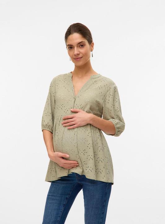 Image du produit Mamalicious Normal geschnitten Mandarin Kragen Top Bluse (L)