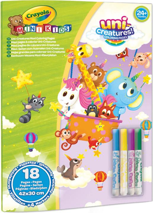Actual product image Crayola Mini Kids - coloring pages A3 incl. 4 markers (Yellow, Blue, Green, Violet)
