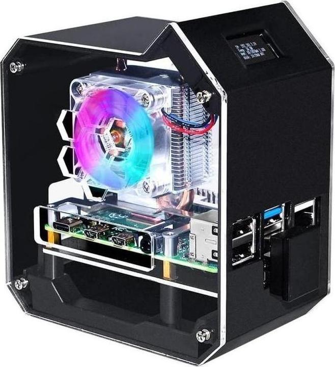 Produktbild Raspberry Pi EB121900 - Mini Tower NAS Kit für 4B, unterstützt bis zu 2TB M.2 SATA SSD