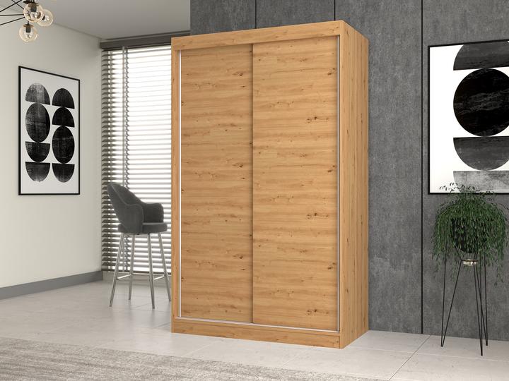 Immagine prodotto Topeshop Armadio da camera IGA 120 ART B KPL 7 ripiani 2 ante Armadio in rovere (120 x 61 x 200 cm)