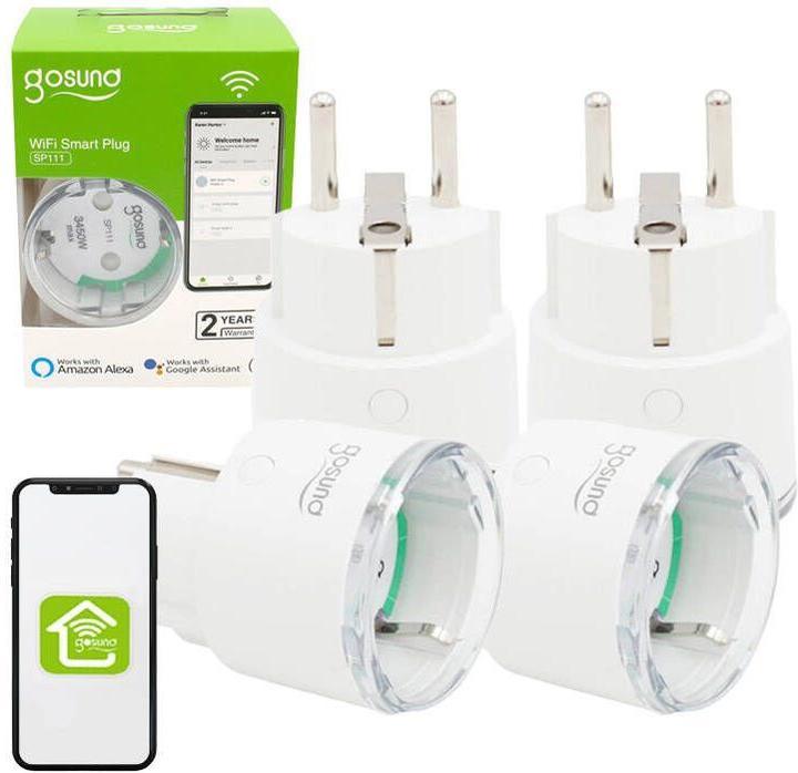 Actual product image Gosund Smart plug WiFi SP111, Tuya 4-pack
