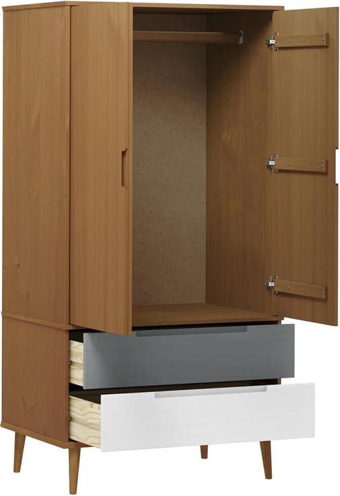 Produktbild VidaXL Kleiderschrank MOLDE Braun 90x55x175 cm Massivholz (90 x 55 x 175 cm)