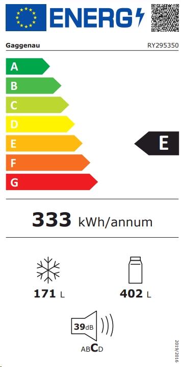 Energie-Label Gaggenau Gefrierschrank RY295350 (335 l)
