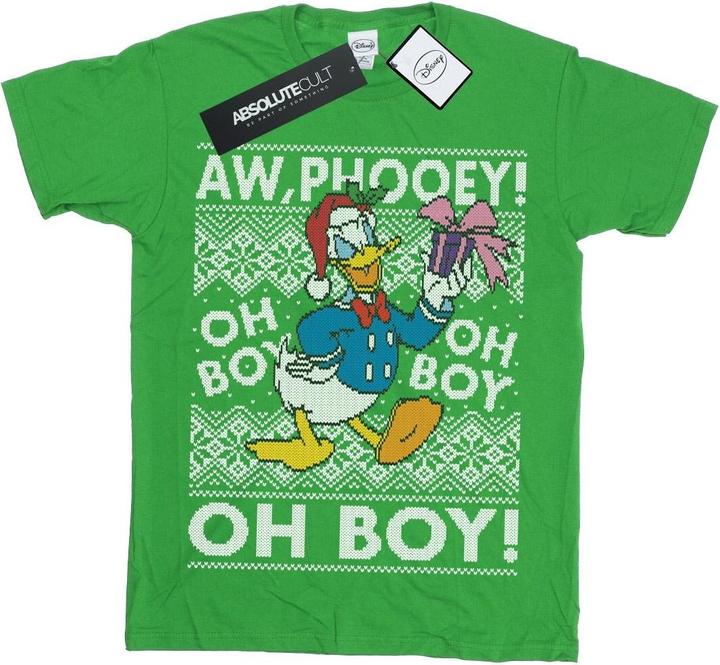 Actual product image Disney Boys Donald Duck Christmas Fair Isle T-Shirt (128)