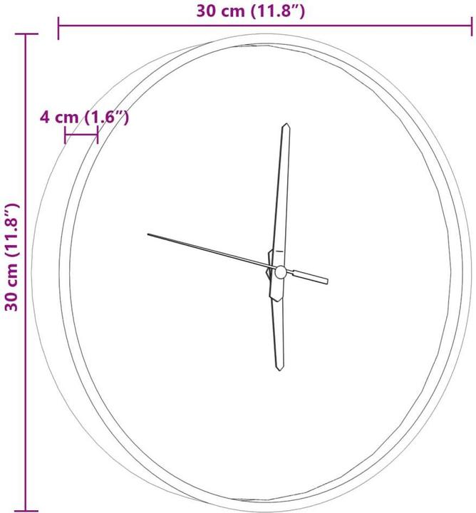 Immagine prodotto VidaXL Orologio da parete con scala e lancette luminose Ø30 cm (30 cm)