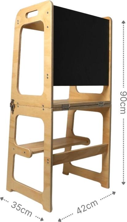 Produktbild Hermex Faltbarer Kinder-Lernturm aus Holz mit Maltafel