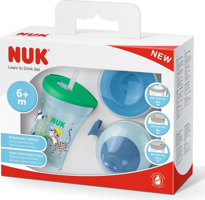 Produktbild NUK Trinklernset mit unterschiedlichen Trinkaufsätzen
